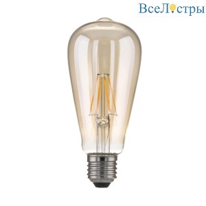 Лампа светодиодная филаментная Elektrostandard E27 6W 3300K прозрачная a048279