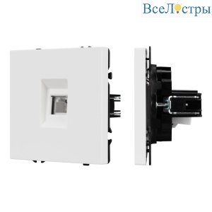 Механизм телефонной розетки Arlight SCT-NOBE-MTL1-SFPL-WH (RJ-11, 4C) (Белый кварц) 054300