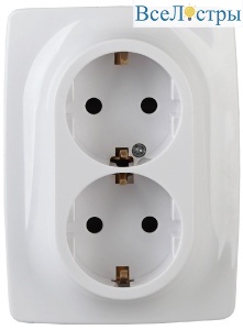Розетка 2x2P+E Schuko Эра 12-2006-01 Б0038808