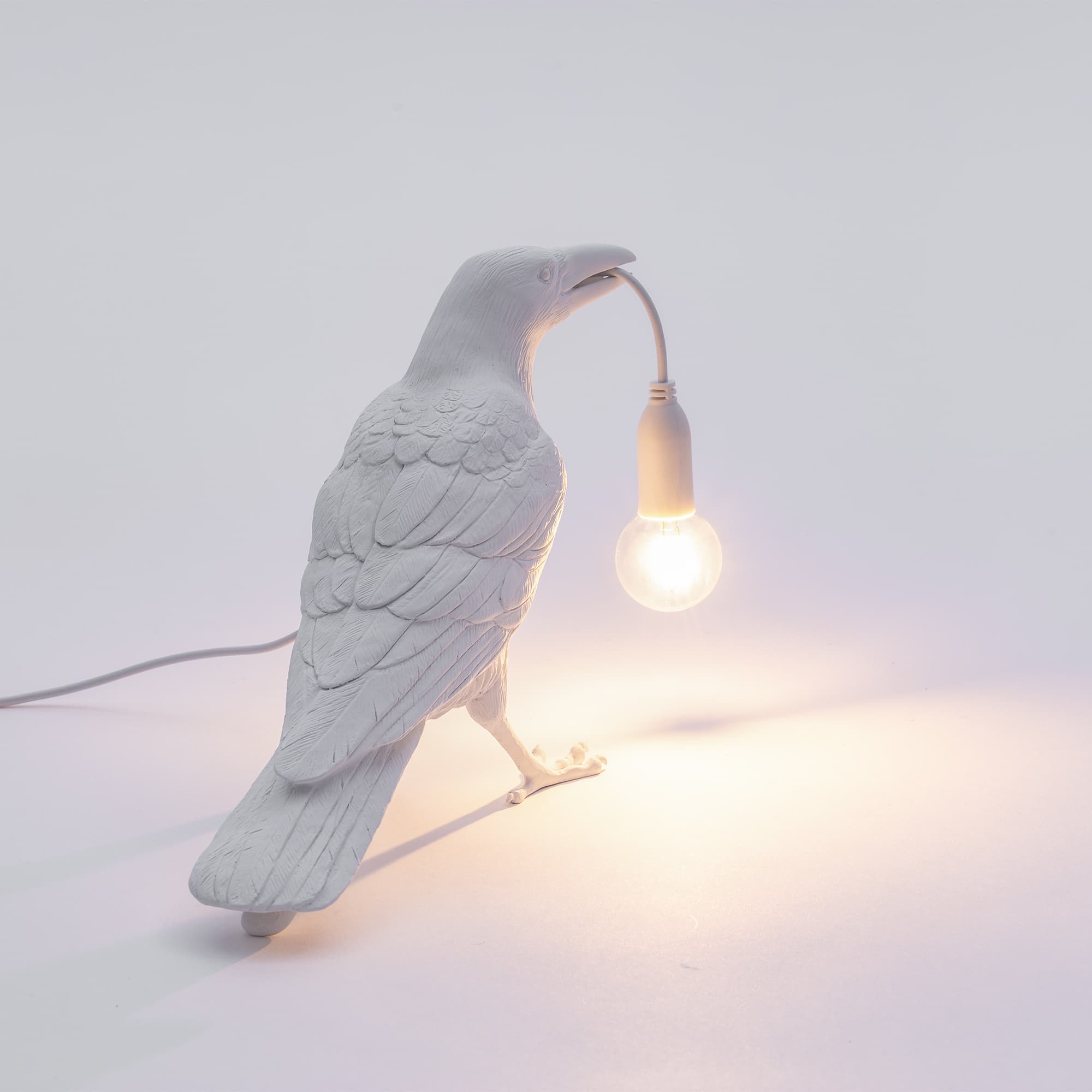 настольная лампа bird white waiting seletti