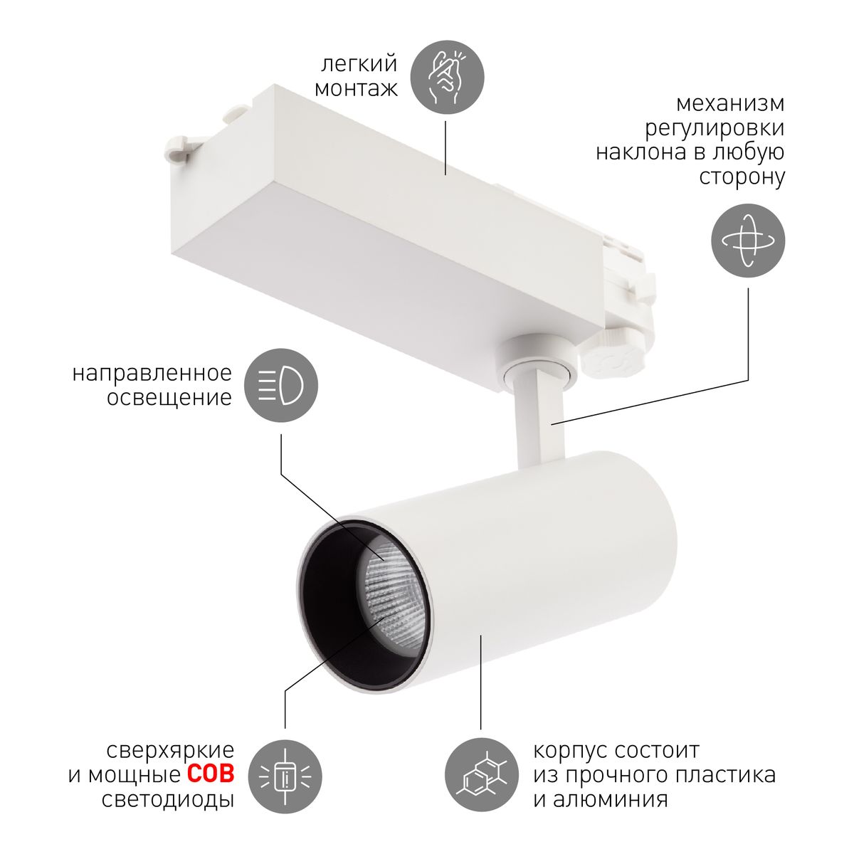 трековый светильник эра sтr-30-36-40k-w20 б0049752