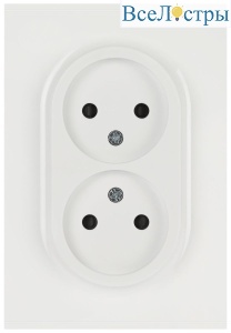 Розетка ЭРА Arktik 16-2107-01 без заземления двойная 2X2P 16А-250В белый Б0071681