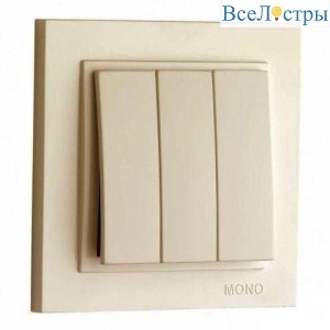 Выключатель Mono Electric Despina трехклавишный крем 102-170022-114