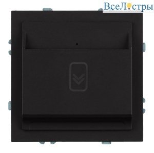 Выключатель карточный (механизм) Stekker Эмили 250В, 40А RSW40-5114-05 черный уголь soft touch 50700
