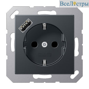Розетка 2K+З USB Typ A Jung A1520-18AANM