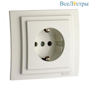Розетка 2К+З Mono Electric Despina/ Larissa 16A 250V винтовое подключение слоновая кость 500-000121-117