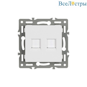 Механизм компьютерной розетки двойной Arlight SCT-MPC2-PL-WH (RJ-45, CAT6) 045336