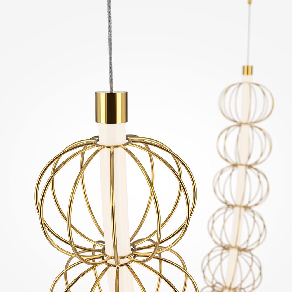 подвесной светодиодный светильник maytoni golden cage mod216pl-l55g3k