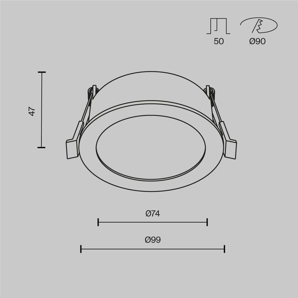 встраиваемый светильник maytoni technical downlight orb dl130-gx53-b