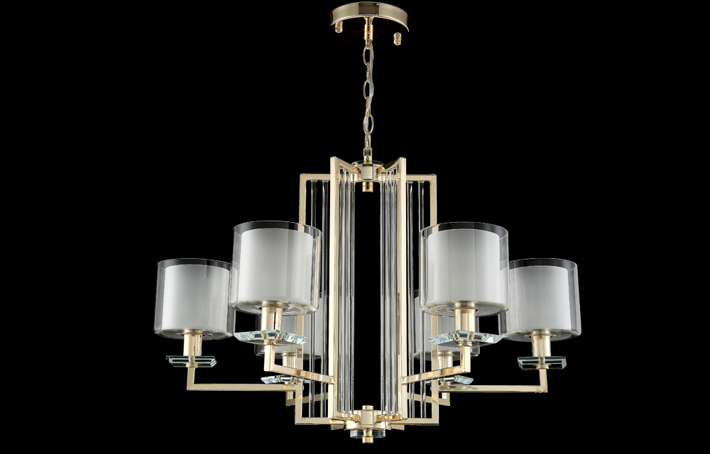 подвесная люстра crystal lux nicolas nicolas sp-pl6 gold/white