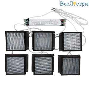 Встраиваемый светильник (комплект из 6 шт) Uniel ULP-1010 42W/4000К IP40 GRILYATO BLACK KIT06 UL-00008958