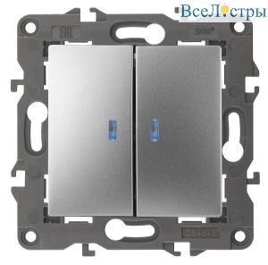 Выключатель двойной с подсветкой Эра 14-1105-03 Б0034239