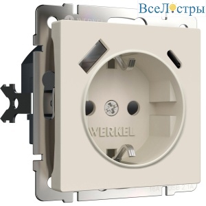 Розетка с/з со шторками и USB тип A+C Werkel W1171762 4690389213274 a069611