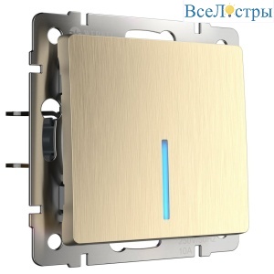 Выключатель одноклавишный с подсветкой Werkel шампань рифленый W1110110 4690389160028