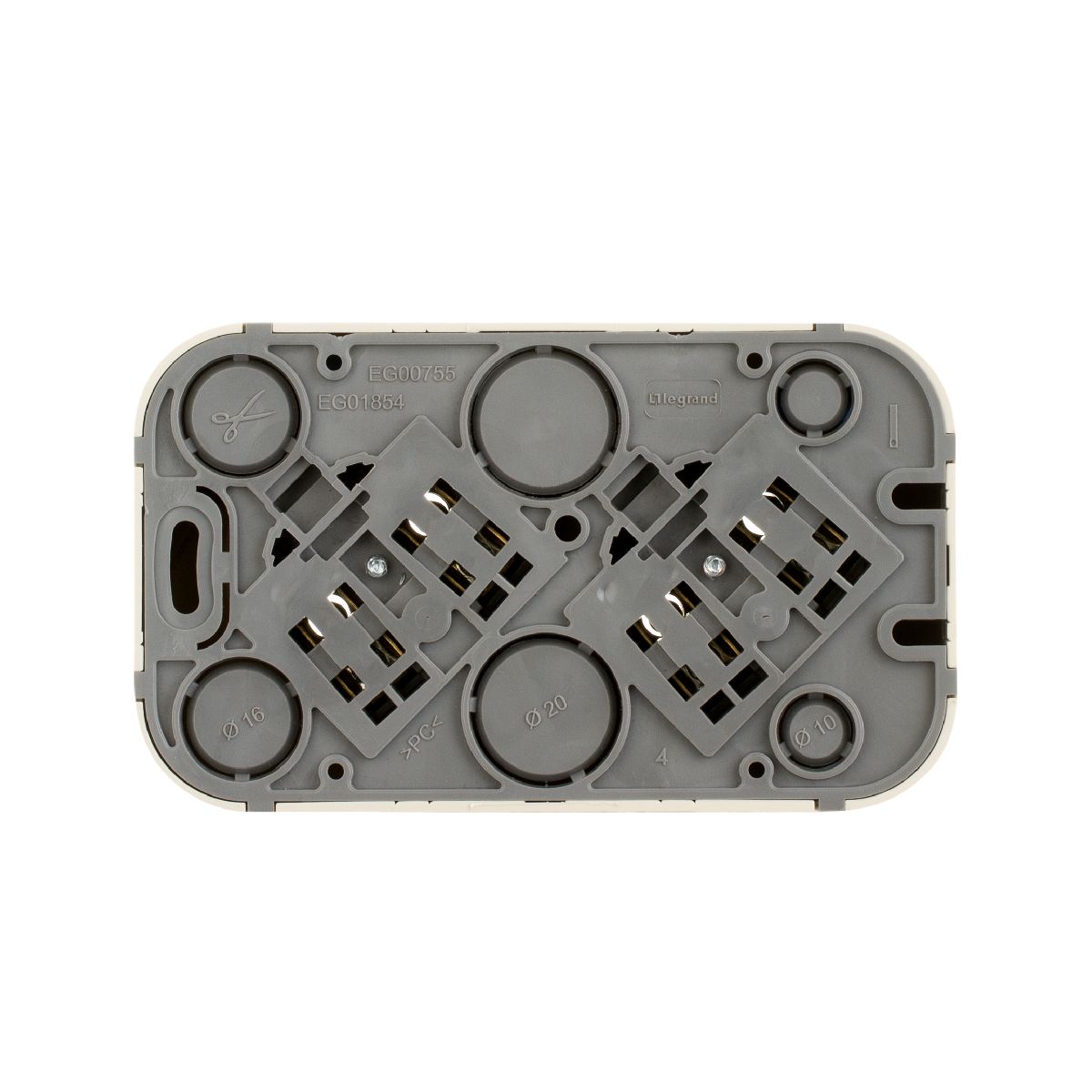 розеточный блок двойной б/з legrand quteo 782261