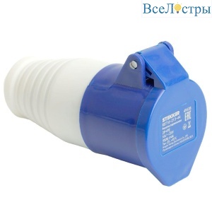 Розетка переносная 2P+PE Stekker с крышкой синий RST16-213-44 49438