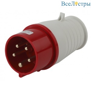 Вилка ЭРА V-16-3P-PE-N-IP44 переносная 015 3Р+РЕ+N 16А 380В IP44 Б0032851