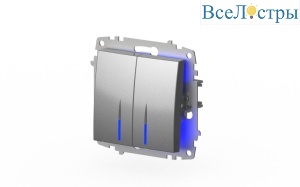 Выключатель двухклавишный с подсветкой ELBI Zena Vega 609-011000-203