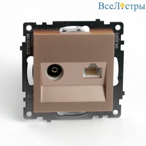 Розетка телевизионная 1-местная Stekker GLS00-7106-02 Катрин 49184