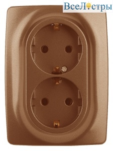 Розетка 2x2P+E Schuko Эра 12-2106-14 Б0031236
