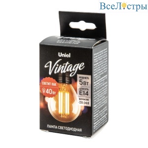 Лампа светодиодная Uniel Vintage LED-G45-5W/GOLDEN/E14 GLV21GO UL-00010551