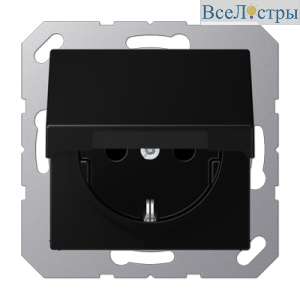 Розетка Schuko с крышкой Jung A1520BFKLSWM