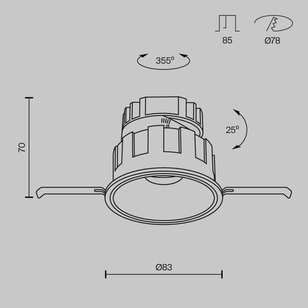 встраиваемый светодиодный светильник maytoni technical wise dl057-10w3k-w