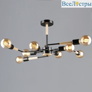 Люстра на штанге Reluce 10070-0.3-08 BK+WOOD