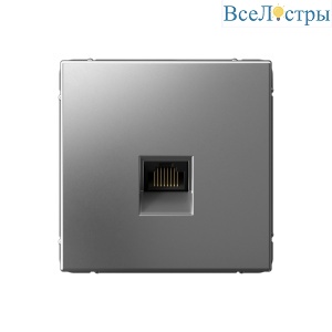 Розетка компьютерная RJ45, кат. 5е Systeme Electric ArtGallery Сталь GAL000983