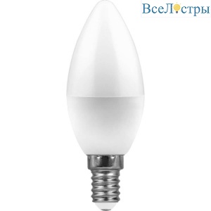 Лампа светодиодная Feron E14 11W 6400K Свеча Матовая LB-770 25943