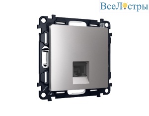 Комплект механизма телефонной розетки RJ-11(4P4C) со шторкой Ambrella Volt Alfa MA512030
