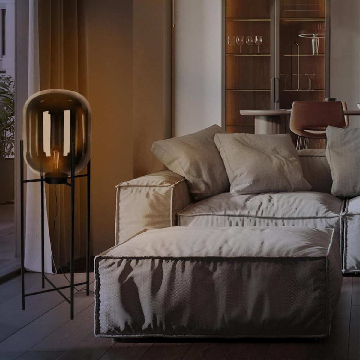 торшер loft it oda 10195f/1400 amber