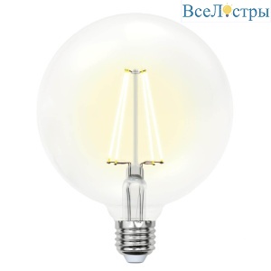 Лампа светодиодная филаментная (10534) Uniel E27 10W 3000K прозрачная LED-G125-10W/WW/E27/CL PLS02WH