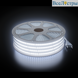Комплект светодиодной ленты Apeyron 220В 10Вт/м, 600лм/м, 6500К (х/б), SMD2835, 120д/м, 15м, IP65 (сетевой шнур, заглушка - 1шт, крепеж - 15шт)
