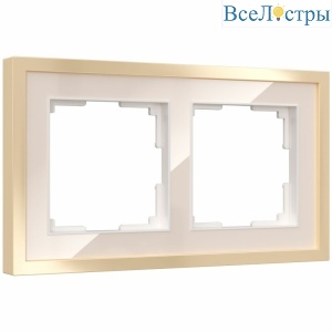 Рамка на 2 поста Werkel Baguette айвори-латунь 4690389185748 W0022851 a060235