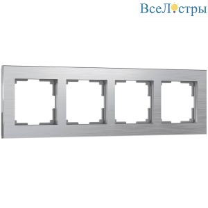 Рамка на 4 поста Werkel Aluminium алюминий W0041706 4690389158070