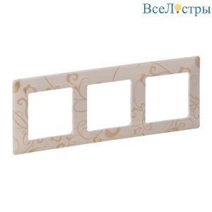 Рамка 3-постовая Legrand Valena Life Ампир бежевый 754113