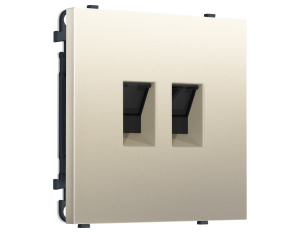Комплект механизма компьютерной двойной розетки SIGMA Шёлк RJ-45 Ambrella Volt MS552110 (SP5521, PR189)