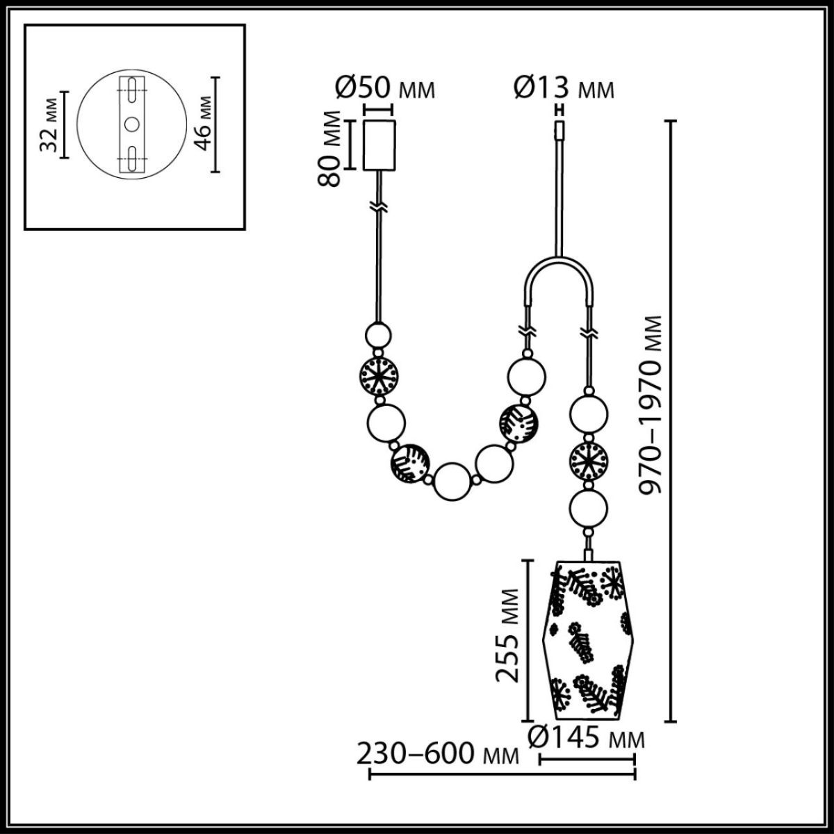 подвесной светильник odeon light pendant karelia 5444/1b