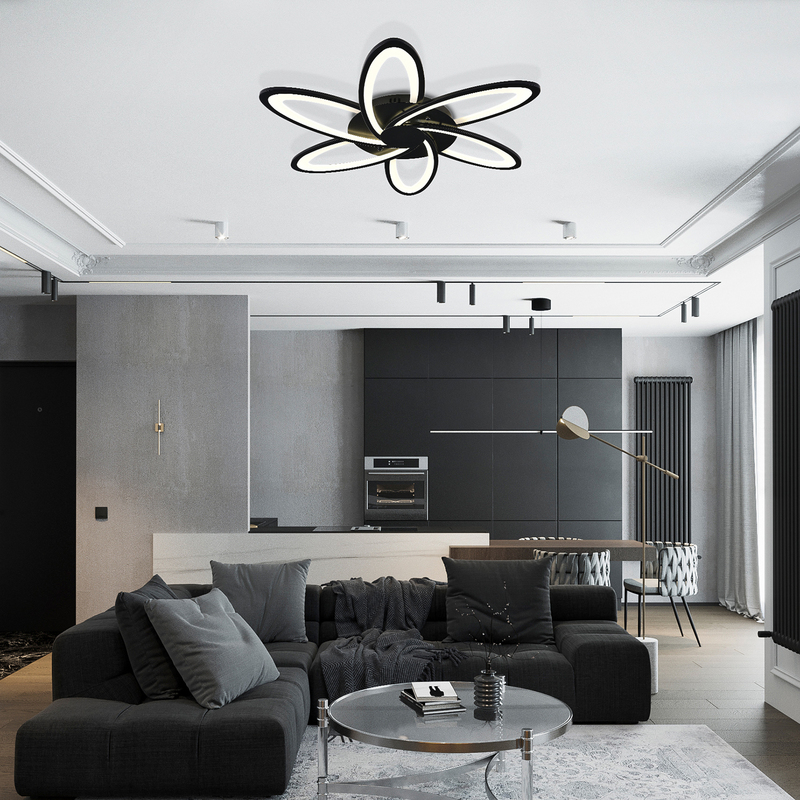 потолочная люстра natali kovaltseva high-tech led lamps 82008 black