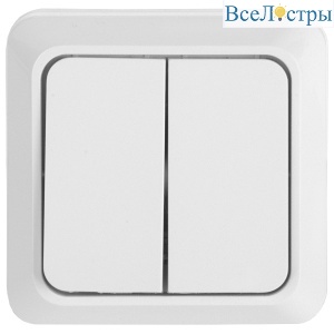 Выключатель 2-клавишный General Альфа 477002
