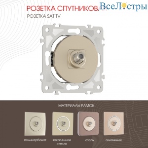 Розетка спутниковая SAT TV Arte Milano 202.42-1.shampan