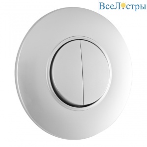Выключатель круглый двухклавишный с рамкой Arte Milano SET08-1-30-2 silver