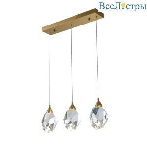 Подвесной светильник Delight Collection Crystal rock II 9701P/3L brass