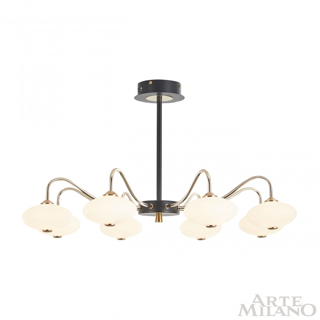 люстра на штанге arte milano 273908/8 bk/gd