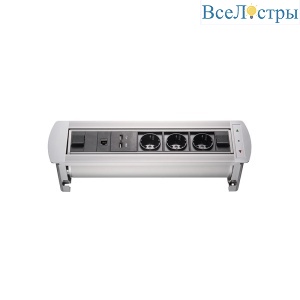 Блок розеток МХ-107 (3 секции, 2 USB и RJ-45) Mebax 00-00001185