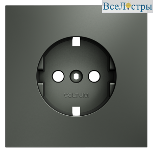 Накладка для розетки с заземлением Voltum S70 (титан) VLS000606