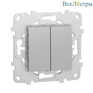 Выключатель двухклавишный Schneider Electric Unica New NU521130