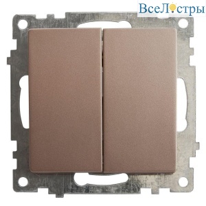 Выключатель двухклавишный Stekker Катрин шампань GLS10-7104-02 39592