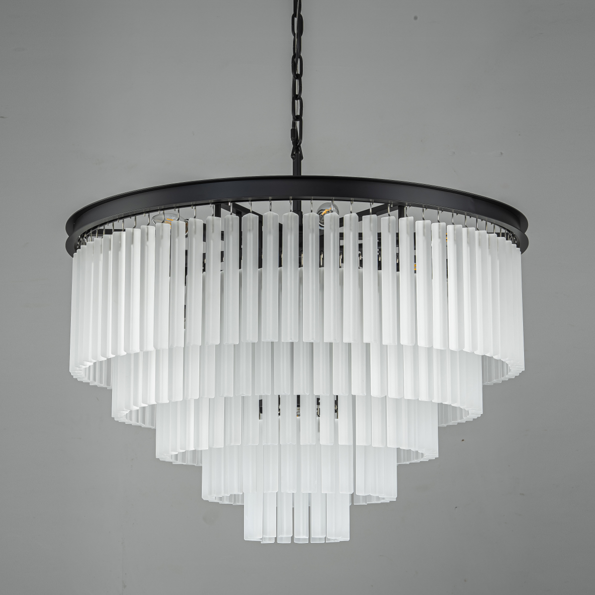 подвесная люстра delight collection 1920s odeon kr0387p-10a black/frost